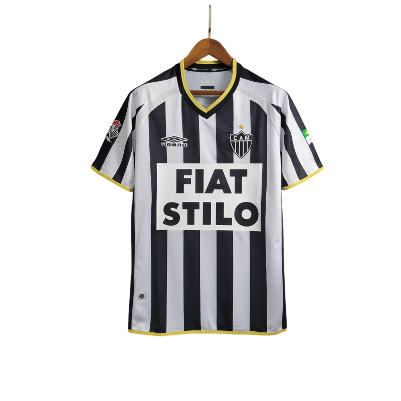 Camisa Atlético Mineiro Home Retrô 2003 Preta e Branca - Umbro