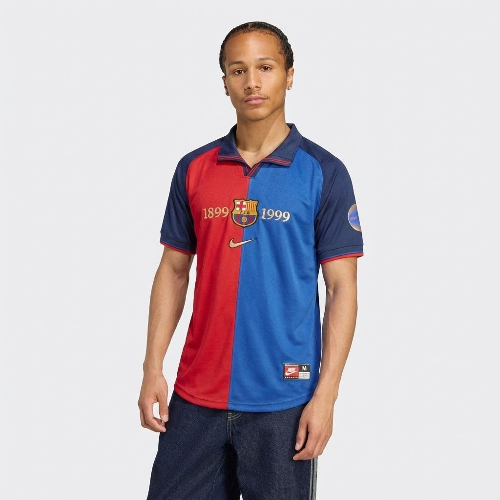 Camisa Retrô Barcelona Edição Comemorativa 100 Anos