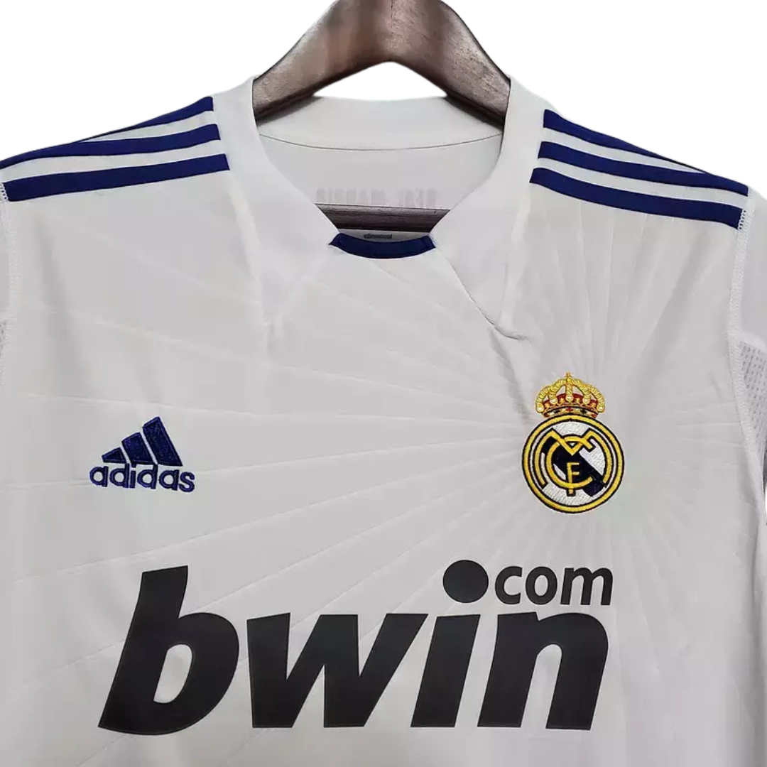 Camisa Retrô Real Madrid I Home 2010/11 Adidas Manga Longa Masculina - Branco