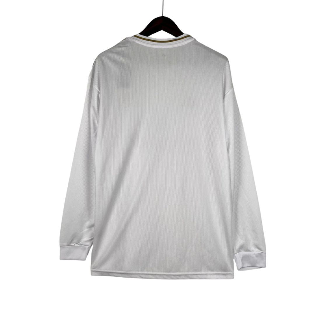 Camisa Real Madrid I Home 2019/20 Adidas Retrô Manga Longa Masculina - Branco