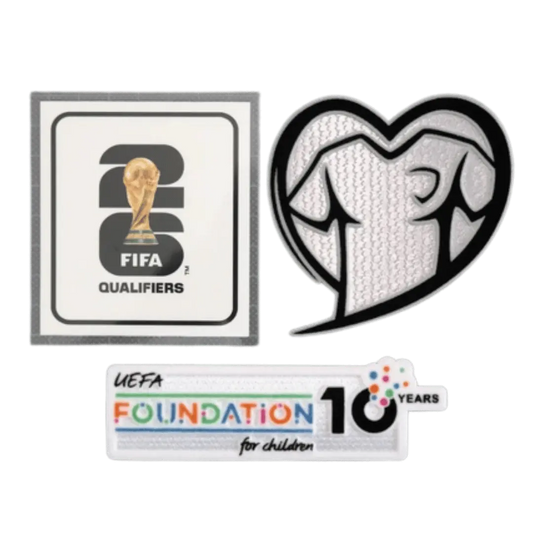 Kit Patches Copa do Mundo 2026 Qualifiers Play With Heart & FOUNDATION