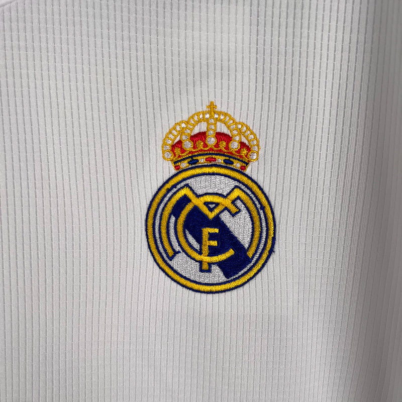 Camisa Real Madrid I Home 2019/20 Adidas Retrô Manga Longa Masculina - Branco