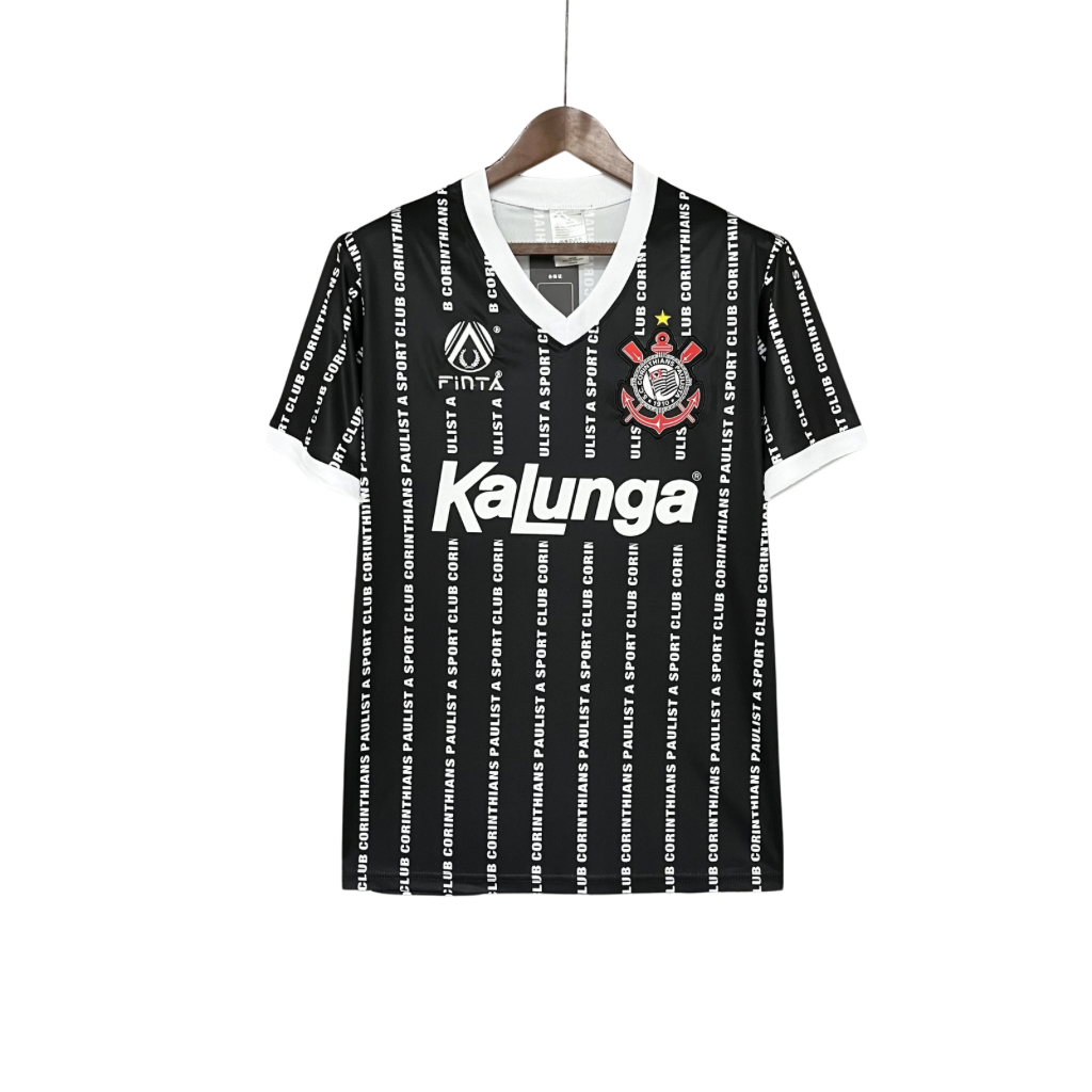 Camisa Corinthians Retrô 1994 Third Finta Masculina - Preta e Branca